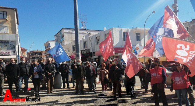 Anamur Sol Parti Elektrik Faturalarını Protesto Etti