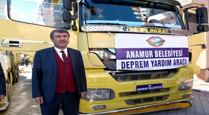 Anamur Belediyesi Deprem Bölgelerine Çıkarma Yaptı