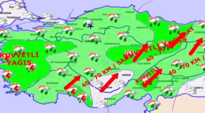 Meteoroloji’den kuvvetli yağış ve fırtına uyarısı