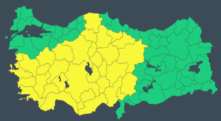 32 İle Sarı Alarm,İllerin İçinde Mersin'de Var