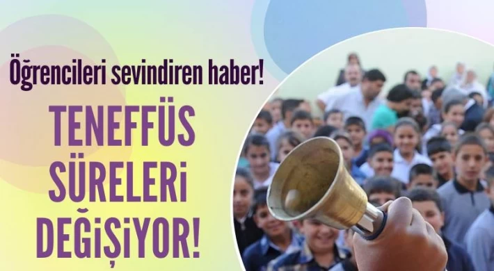 MEB'den yeni karar: Teneffüs süresi değişti