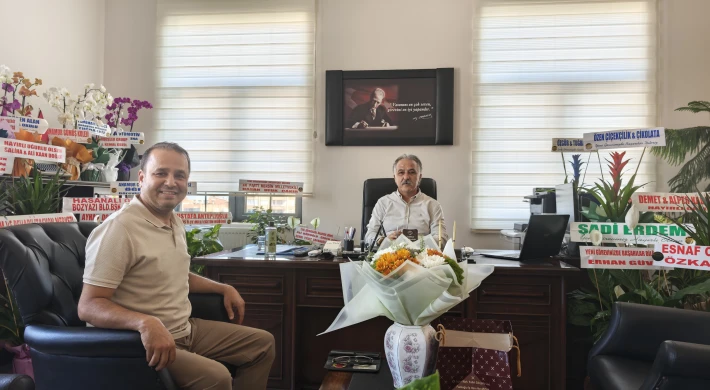Gazeteci Özcan Günger'den Anamur İlçe Millî Eğitim Müdürü Hasan Doğan'a Hayırlı Olsun Ziyareti