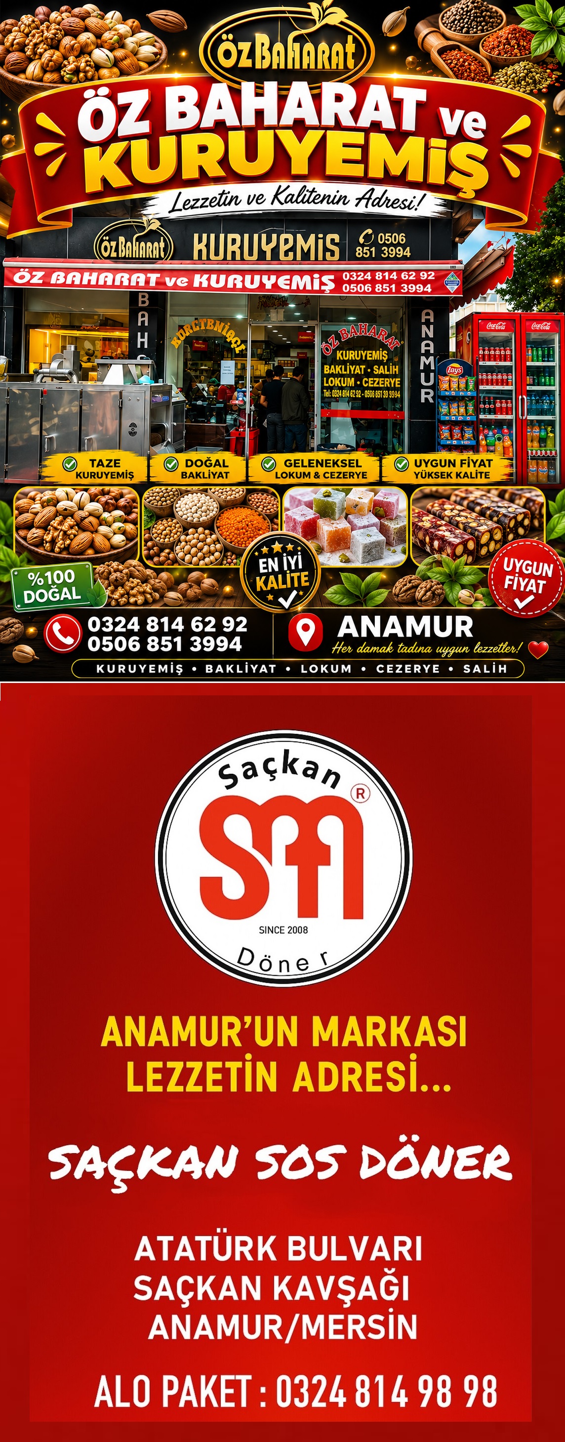 ÖZ BAHARAT - SAÇKAN SOS DÖNER