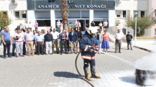 Anamur'da Yangın Tatbikatı ve Eğitimi Verildi