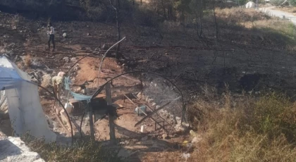 Atatepe'de Çıkan Yangın Korkuttu, Başkan Kılınç Yangın Yerinde İncelemede Bulundu