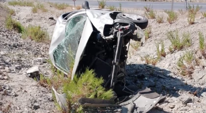 Anamur'da Trafik Kazası, Otomobil Hurdaya Döndü, 1 Yaralı