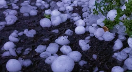 Bozyazı'ya Bilye Büyüklüğünde Dolu Yağdı