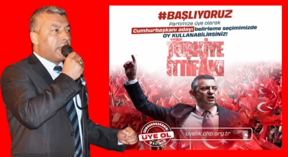 Turabi Yeşilçayır: "Başlıyoruz" “Partimize üye olarak Cumhurbaşkanı adayı belirleme seçimimizde oy kullanabilirsiniz”