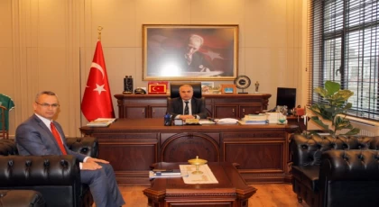 Kaymakam Duru, Yeni İlçe Emniyet Müdürü Doğanay’ı Makamında Kabul Etti