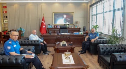 Mersin İl Emniyet Müdürü Fahri Aktaş’tan Anamur Kaymakamı Kemal Duru’ya Ziyaret