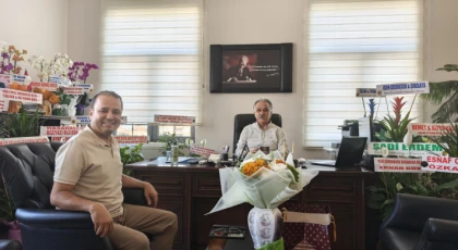Gazeteci Özcan Günger'den Anamur İlçe Millî Eğitim Müdürü Hasan Doğan'a Hayırlı Olsun Ziyareti