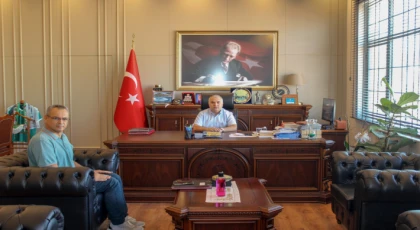 Anamur İlçe Emniyet Müdürü İdris Doğanay’dan Kaymakam Kemal Duru’ya Veda Ziyareti